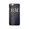 Dark Blue Snake Skin Print Initials Case