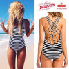 Striped Monokini Set