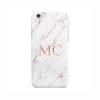 White Marble Light Pink Initials Case